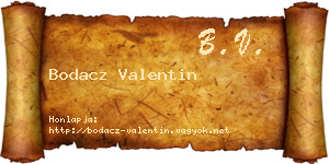 Bodacz Valentin névjegykártya